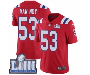 Men's Nike New England Patriots #53 Kyle Van Noy Red Alternate Vapor Untouchable Limited Player Super Bowl LIII Bound NFL Jersey