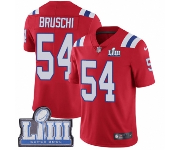 Men's Nike New England Patriots #54 Tedy Bruschi Red Alternate Vapor Untouchable Limited Player Super Bowl LIII Bound NFL Jersey