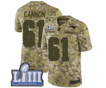 Men's Nike New England Patriots #61 Marcus Cannon Limited Camo 2018 Salute to Service Super Bowl LIII Bound NFL Jersey