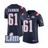 Men's Nike New England Patriots #61 Marcus Cannon Limited Navy Blue Rush Vapor Untouchable Super Bowl LIII Bound NFL Jersey