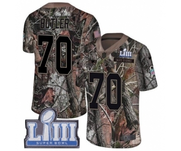 Men's Nike New England Patriots #70 Adam Butler Camo Rush Realtree Limited Super Bowl LIII Bound NFL Jersey