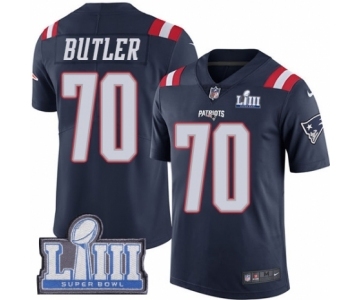 Men's Nike New England Patriots #70 Adam Butler Limited Navy Blue Rush Vapor Untouchable Super Bowl LIII Bound NFL Jersey