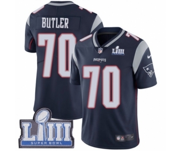 Men's Nike New England Patriots #70 Adam Butler Navy Blue Team Color Vapor Untouchable Limited Player Super Bowl LIII Bound NFL Jersey