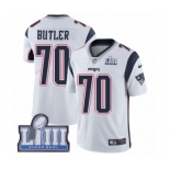 Men's Nike New England Patriots #70 Adam Butler White Vapor Untouchable Limited Player Super Bowl LIII Bound NFL Jersey