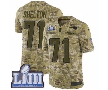 Men's Nike New England Patriots #71 Danny Shelton Limited Camo 2018 Salute to Service Super Bowl LIII Bound NFL Jersey