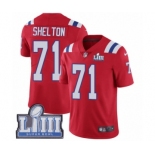 Men's Nike New England Patriots #71 Danny Shelton Red Alternate Vapor Untouchable Limited Player Super Bowl LIII Bound NFL Jersey