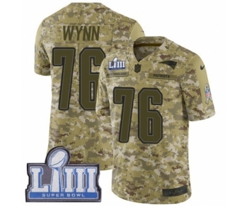 Men's Nike New England Patriots #76 Isaiah Wynn Limited Camo 2018 Salute to Service Super Bowl LIII Bound NFL Jersey