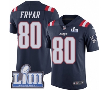 Men's Nike New England Patriots #80 Irving Fryar Limited Navy Blue Rush Vapor Untouchable Super Bowl LIII Bound NFL Jersey