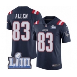 Men's Nike New England Patriots #83 Dwayne Allen Limited Navy Blue Rush Vapor Untouchable Super Bowl LIII Bound NFL Jersey