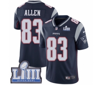 Men's Nike New England Patriots #83 Dwayne Allen Navy Blue Team Color Vapor Untouchable Limited Player Super Bowl LIII Bound NFL Jersey