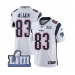 Men's Nike New England Patriots #83 Dwayne Allen White Vapor Untouchable Limited Player Super Bowl LIII Bound NFL Jersey