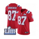 Men's Nike New England Patriots #87 Rob Gronkowski Red Alternate Vapor Untouchable Limited Player Super Bowl LIII Bound NFL Jersey