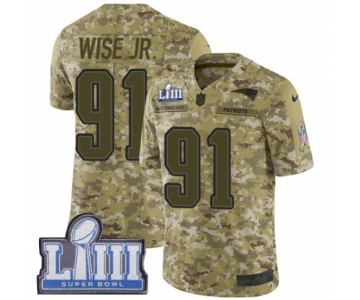 Men's Nike New England Patriots #91 Deatrich Wise Jr Limited Camo 2018 Salute to Service Super Bowl LIII Bound NFL Jersey