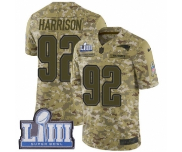 Men's Nike New England Patriots #92 James Harrison Limited Camo 2018 Salute to Service Super Bowl LIII Bound NFL Jersey