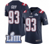 Men's Nike New England Patriots #93 Lawrence Guy Limited Navy Blue Rush Vapor Untouchable Super Bowl LIII Bound NFL Jersey