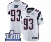 Men's Nike New England Patriots #93 Lawrence Guy White Vapor Untouchable Limited Player Super Bowl LIII Bound NFL Jersey