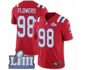 Men's Nike New England Patriots #98 Trey Flowers Red Alternate Vapor Untouchable Limited Player Super Bowl LIII Bound NFL Jersey