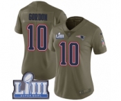 Women's Nike New England Patriots #10 Josh Gordon Limited Olive 2017 Salute to Service Super Bowl LIII Bound NFL Jersey