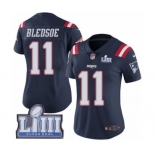 Women's Nike New England Patriots #11 Drew Bledsoe Limited Navy Blue Rush Vapor Untouchable Super Bowl LIII Bound NFL Jersey