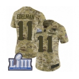 Women's Nike New England Patriots #11 Julian Edelman Limited Camo 2018 Salute to Service Super Bowl LIII Bound NFL Jersey