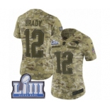 Women's Nike New England Patriots #12 Tom Brady Limited Camo 2018 Salute to Service Super Bowl LIII Bound NFL Jersey