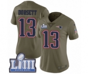 Women's Nike New England Patriots #13 Phillip Dorsett Limited Olive 2017 Salute to Service Super Bowl LIII Bound NFL Jersey