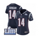 Women's Nike New England Patriots #14 Steve Grogan Navy Blue Team Color Vapor Untouchable Limited Player Super Bowl LIII Bound NFL Jersey