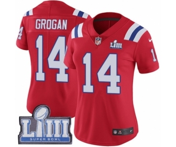 Women's Nike New England Patriots #14 Steve Grogan Red Alternate Vapor Untouchable Limited Player Super Bowl LIII Bound NFL Jersey