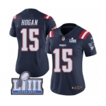 Women's Nike New England Patriots #15 Chris Hogan Limited Navy Blue Rush Vapor Untouchable Super Bowl LIII Bound NFL Jersey