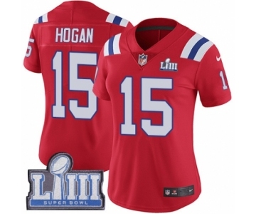 Women's Nike New England Patriots #15 Chris Hogan Red Alternate Vapor Untouchable Limited Player Super Bowl LIII Bound NFL Jersey