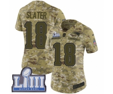 Women's Nike New England Patriots #18 Matthew Slater Limited Camo 2018 Salute to Service Super Bowl LIII Bound NFL Jersey