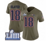 Women's Nike New England Patriots #18 Matthew Slater Limited Olive 2017 Salute to Service Super Bowl LIII Bound NFL Jersey