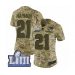 Women's Nike New England Patriots #21 Duron Harmon Limited Camo 2018 Salute to Service Super Bowl LIII Bound NFL Jersey