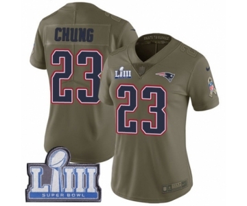 Women's Nike New England Patriots #23 Patrick Chung Limited Olive 2017 Salute to Service Super Bowl LIII Bound NFL Jersey