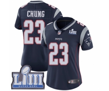 Women's Nike New England Patriots #23 Patrick Chung Navy Blue Team Color Vapor Untouchable Limited Player Super Bowl LIII Bound NFL Jersey