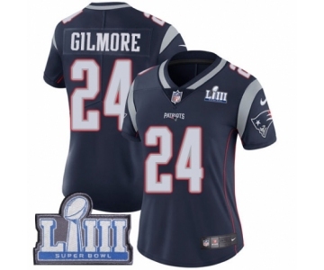 Women's Nike New England Patriots #24 Stephon Gilmore Navy Blue Team Color Vapor Untouchable Limited Player Super Bowl LIII Bound NFL Jersey