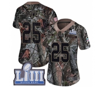 Women's Nike New England Patriots #25 Eric Rowe Camo Rush Realtree Limited Super Bowl LIII Bound NFL Jersey