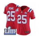 Women's Nike New England Patriots #25 Eric Rowe Red Alternate Vapor Untouchable Limited Player Super Bowl LIII Bound NFL Jersey