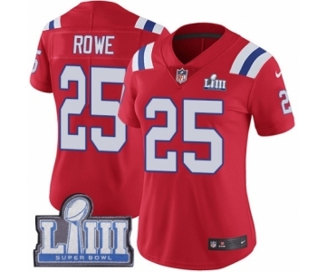 Women's Nike New England Patriots #25 Eric Rowe Red Alternate Vapor Untouchable Limited Player Super Bowl LIII Bound NFL Jersey