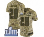 Women's Nike New England Patriots #28 James White Limited Camo 2018 Salute to Service Super Bowl LIII Bound NFL Jersey