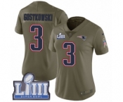 Women's Nike New England Patriots #3 Stephen Gostkowski Limited Olive 2017 Salute to Service Super Bowl LIII Bound NFL Jersey