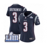 Women's Nike New England Patriots #3 Stephen Gostkowski Navy Blue Team Color Vapor Untouchable Limited Player Super Bowl LIII Bound NFL Jersey