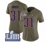 Women's Nike New England Patriots #31 Jonathan Jones Limited Olive 2017 Salute to Service Super Bowl LIII Bound NFL Jersey