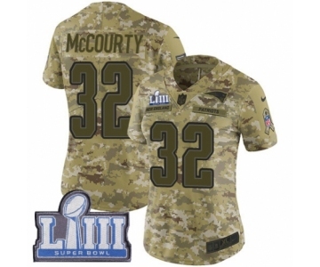 Women's Nike New England Patriots #32 Devin McCourty Limited Camo 2018 Salute to Service Super Bowl LIII Bound NFL Jersey