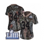 Women's Nike New England Patriots #34 Rex Burkhead Camo Rush Realtree Limited Super Bowl LIII Bound NFL Jersey