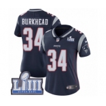 Women's Nike New England Patriots #34 Rex Burkhead Navy Blue Team Color Vapor Untouchable Limited Player Super Bowl LIII Bound NFL Jersey