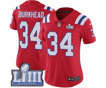 Women's Nike New England Patriots #34 Rex Burkhead Red Alternate Vapor Untouchable Limited Player Super Bowl LIII Bound NFL Jersey