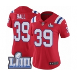 Women's Nike New England Patriots #39 Montee Ball Red Alternate Vapor Untouchable Limited Player Super Bowl LIII Bound NFL Jersey