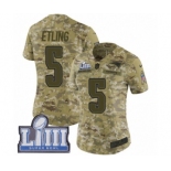 Women's Nike New England Patriots #5 Danny Etling Limited Camo 2018 Salute to Service Super Bowl LIII Bound NFL Jersey