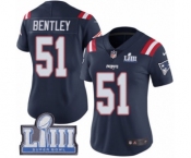 Women's Nike New England Patriots #51 Ja'Whaun Bentley Limited Navy Blue Rush Vapor Untouchable Super Bowl LIII Bound NFL Jersey